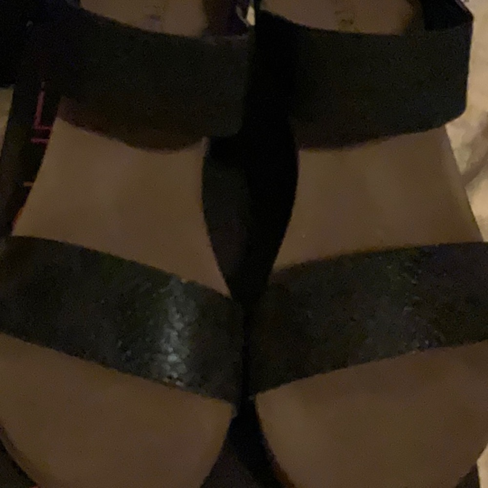 Black Wedge Sandals
